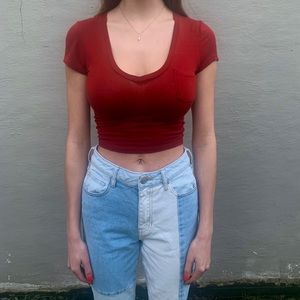 Red crop-top